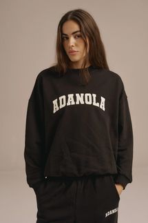 Adanola Varsity Oversized Sweatshirt - Black