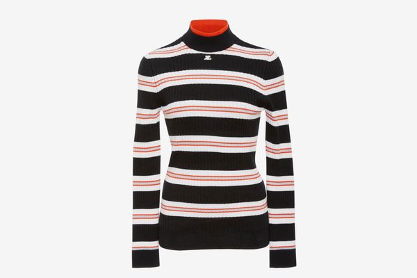 Courrèges Striped Rib-Knit Sweater