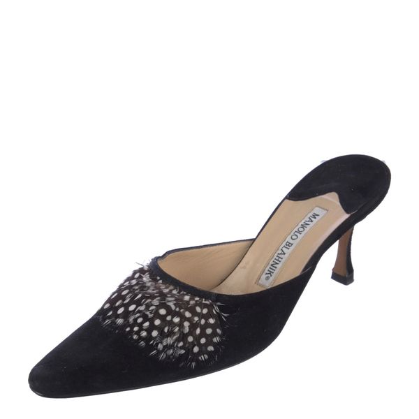 Manolo Blahnik Versailles Suede Mules
