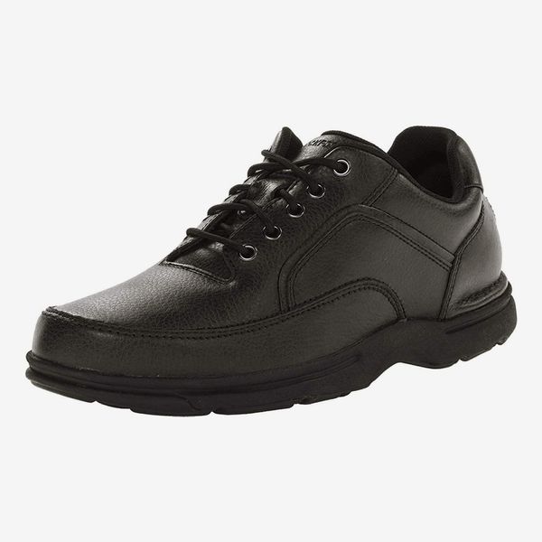 black leather walking shoes mens
