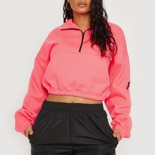 PrettyLittleThing Oversized Zip Front Sweater