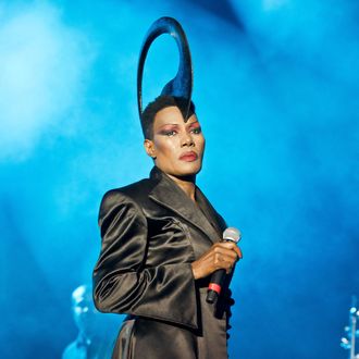 Grace Jones performs at Blackheath Common on September 13, 2014 in London, England. 