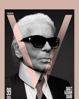 Lagerfeld, photographed by Slimane. 
