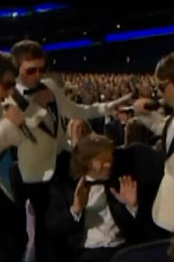 Little known fact: Other trios who have freaked William H. Macy include Peter, Paul and Mary, 3 Dog Night, and the Andrews Sisters.