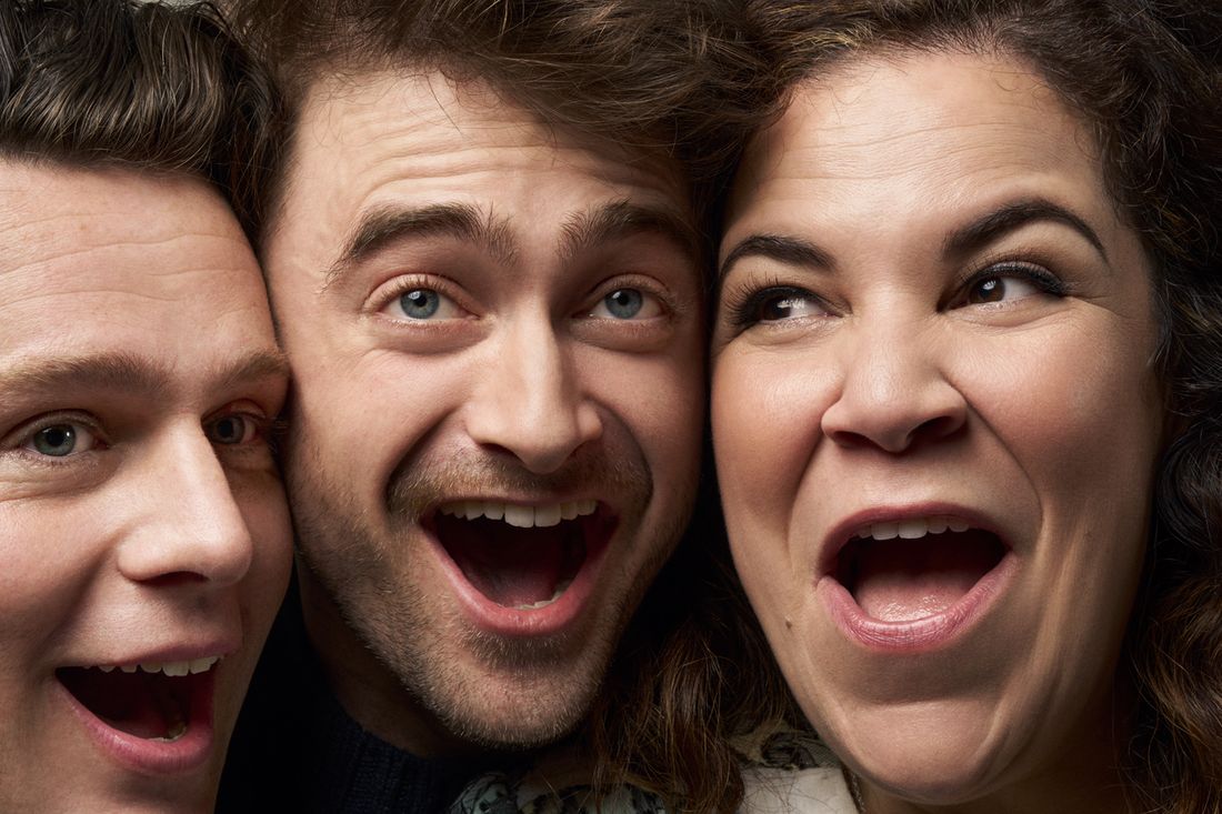 Groff, Radcliffe, and Mendez on Merrily on Broadway