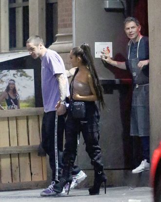 Pete Davidson, Ariana Grande, and Bobby Flay.