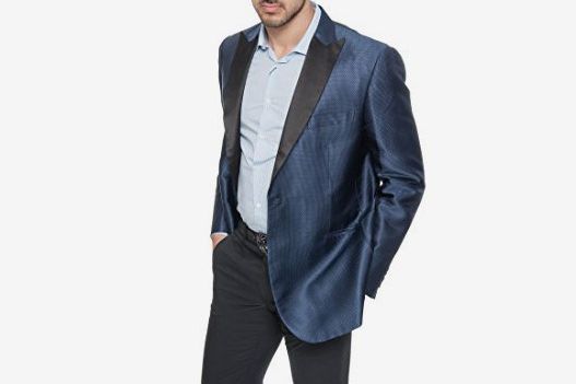 Brioni Dark Blue Lustrous Silk Tuxedo Jacket