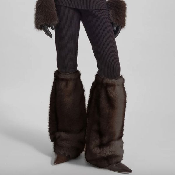 The Frankie Shop Vetta Faux Fur Leg Warmers