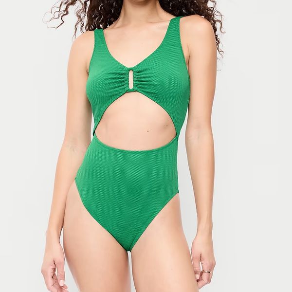 Old Navy Textured One-piece Cutout Swimsuit