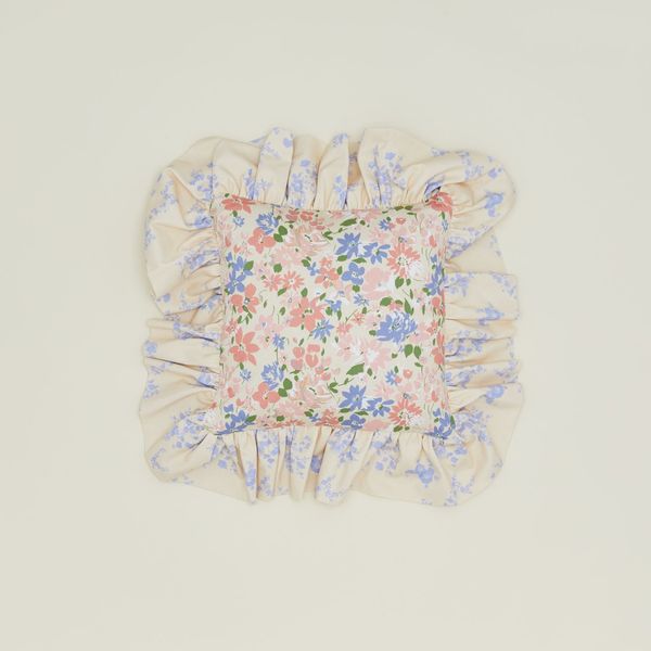 Maison Lisette Ruffled Floral Cushion