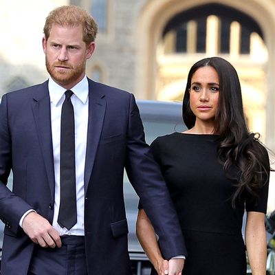 The Prince and Princess of Wales Accompanied By The Duke And Duchess Of Sussex Greet Wellwishers Outside Windsor Castle