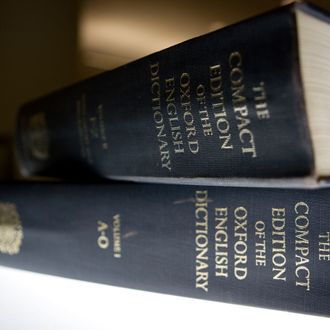 An Oxford English Dictionary is shown at the headquarters of the Associated Press in New York on Sunday, Aug. 29, 2010. It's been in print for over a century, but in future the Oxford English Dictionary _ the authoritative guide to the English language _ may only be available online. Oxford University Press, the publisher, said Sunday that burgeoning demand for the dictionary's online version has far outpaced demand for the printed versions. (AP Photo/Caleb Jones)