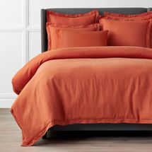The Company Store Legends Hotel Relaxed Linen Duvet Cover - Russet