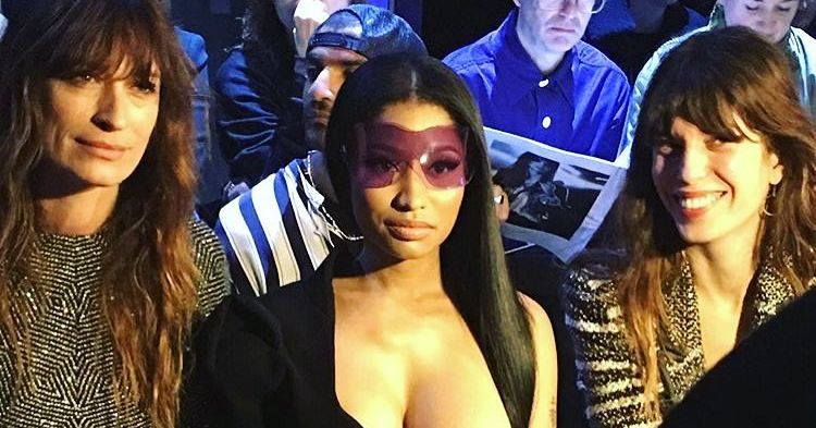 Nicki Minaj Wears Balmain Front Row at Their Fall 2017 Show