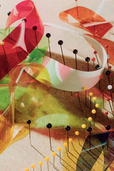 Study With Pins and Ribbons, by László Moholy-Nagy, 1937–1938