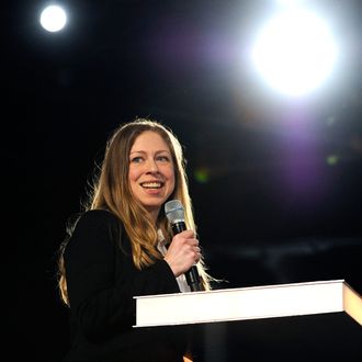 Chelsea Clinton speaks at the opening plenary session for the 