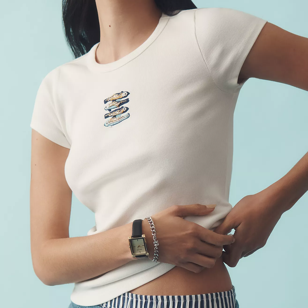 Maeve Embroidered Baby Tee - Fish