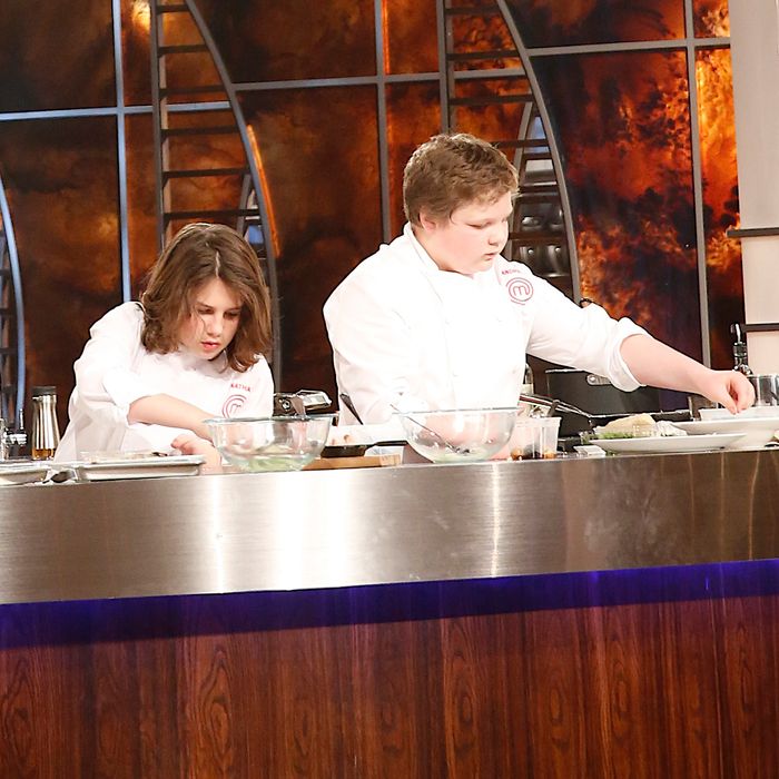 MASTERCHEF: L-R: Contestants Nathan and Andrew compete for the title of MASTERCHEF JUNIOR in the “The Finale” Season Finale episode of MASTERCHEF airing Tuesday, Feb. 24 (8:00-9:00 PM ET/PT) on FOX. CR: Greg Gayne / FOX.