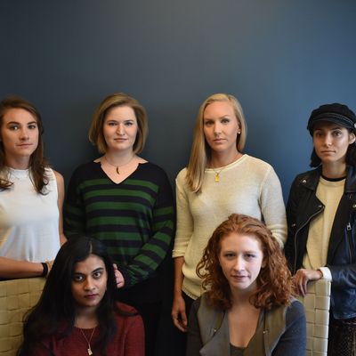 Clockwise from back left corner: Andrea Courtney, Annemarie Brown, Kristina Rapuano, Marissa Evans, Vassiki Chauhan, Sasha Brietzke