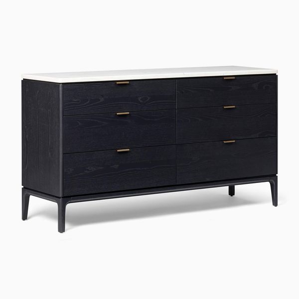 West Elm Parker Marble 6-Drawer Dresser