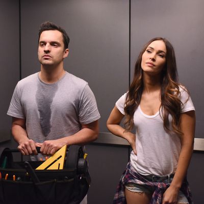 NEW GIRL: L-R: Jake Johnson and guest star Megan Fox in the 