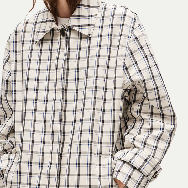 J.Crew Soho Car Coat in Plaid Double-Faced Cotton
