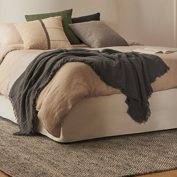 Article Fresno Cotton Gauze Throw - Charcoal