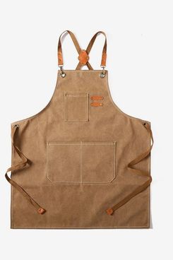 Tosewever Canvas Cross Back Chef Cotton Aprons for Men Women
