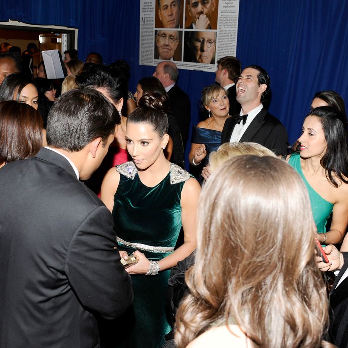 Kim Kardashian==
The 2012 WHITE HOUSE CORRESPONDENTS' DINNER - COCKTAILS==
The Washington Hilton, Washington, DC==
April 28, 2012==
?Patrick McMullan==
Photo - CLINT SPAULDING/PatrickMcMullan.com==
==