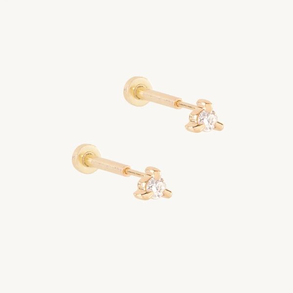 Catbird Flat Back Petite Angel Hair Stud (Single)