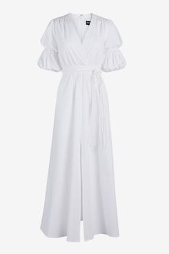 New York & Company The Gabrielle Union Collection White Puff-Sleeve Maxi Dress
