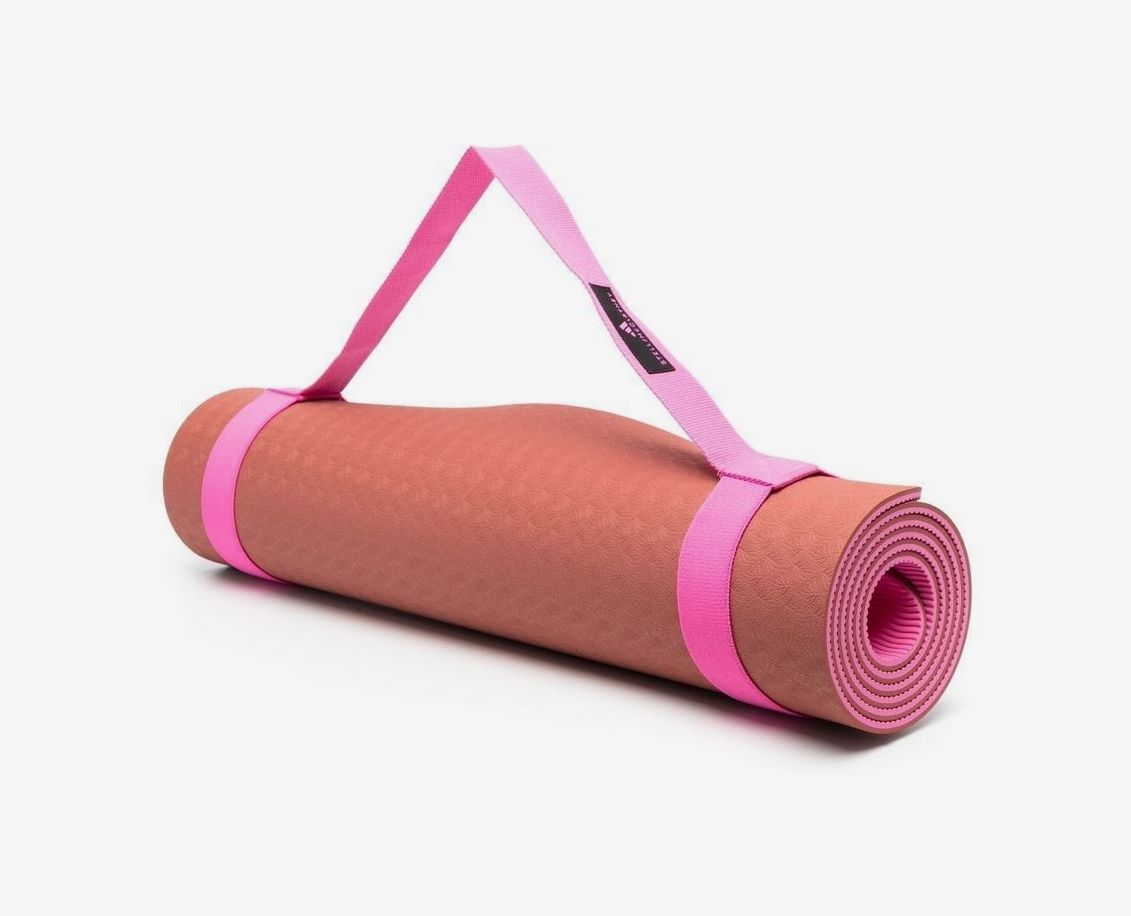 Love Sweat Fitness Premium Yoga Mat | 5mm Pink and Marble Pattern  Reversible Non-Slip Exercise Mat for Yoga and Floor Workouts