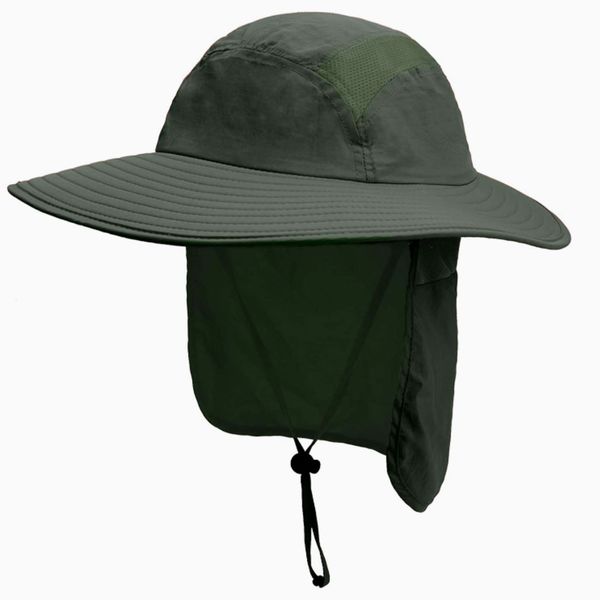 Home Prefer Sun Protection Cap Wide Brim Fishing Hat with Neck Flap