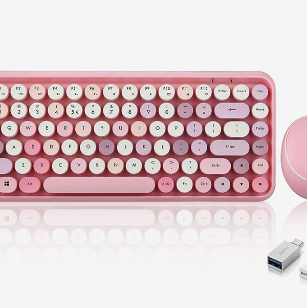 Perixx PERIDUO-713 Wireless Mini Keyboard and Mouse Combo — Pastel Pink