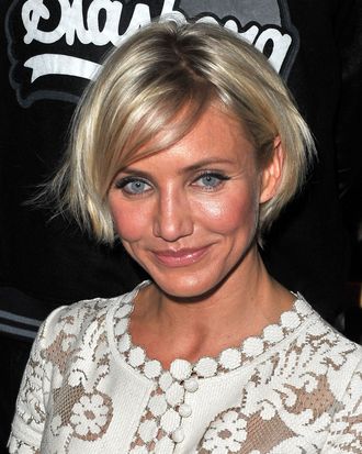 Cameron Diaz attends the Valentino Spring/Summer 2012 Haute-Couture Show as part of Paris Fashion Week at Hotel Salomon de Rothschild on January 25, 2012 in Paris, France.