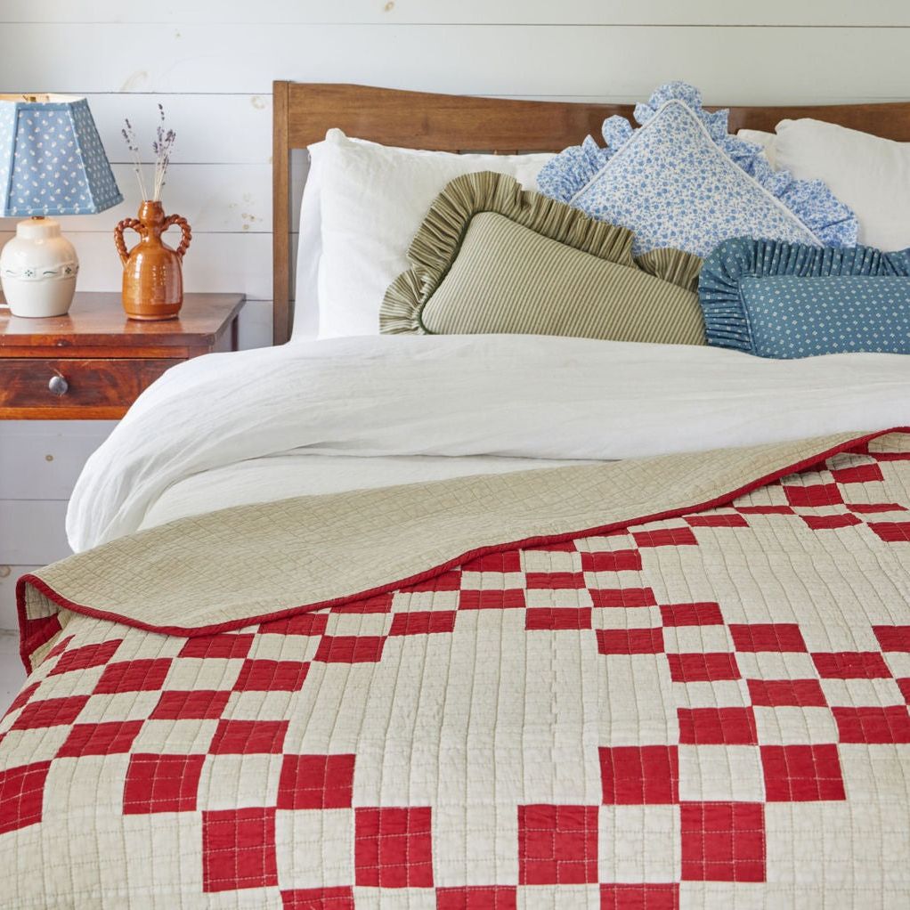 Basshu Red Squares Quilt