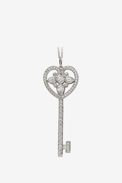 Tiffany & Co. Diamond Platinum Tiffany Keys Ornate Heart Key Pendant