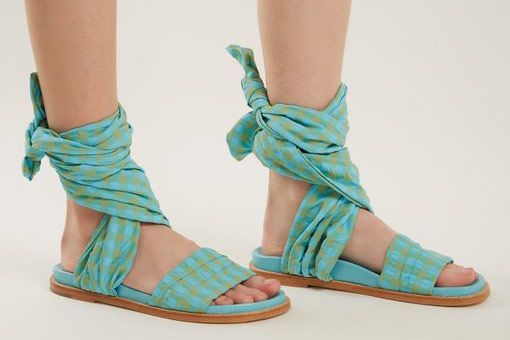 Marques’Almeida Gingham Wrap Sandals