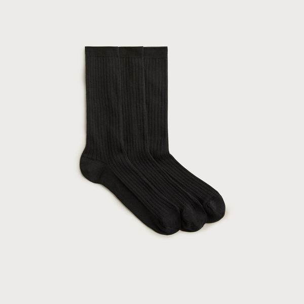 J.Crew Ribbed Cotton Trouser Socks Three-Pack