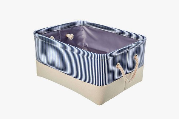 AmazonBasics Fabric Storage Basket Container with Rope Handles