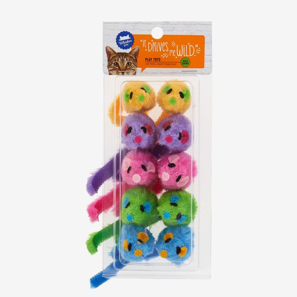 Whisker City Mice Cat Toy 10 Pack Color Varies