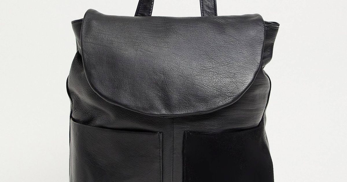 black suede backpack