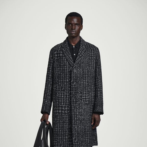 COS Houndstooth Boucle Overcoat