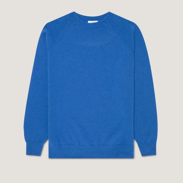 Sunspel Men's Lambswool Crewneck Jumper - Cobalt