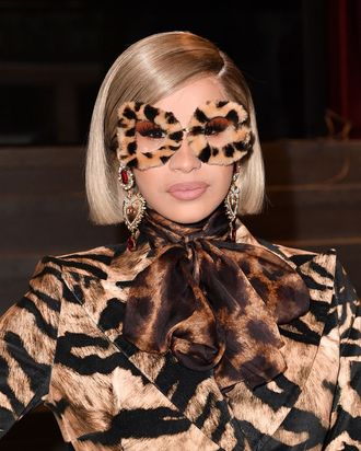 Cardi B Brown Jacket Party 2019