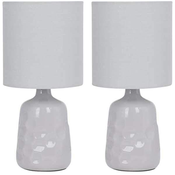 Set of 2 Dimple Ceramic Lamps