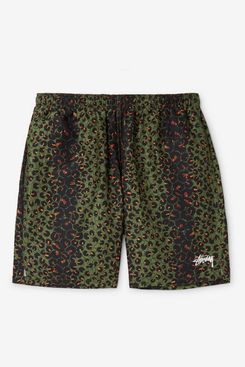 leopard print swim shorts mens