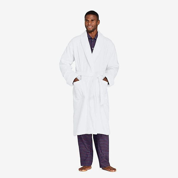 Lands’ End Men’s Turkish Terry Cloth Robe Calf Length with Pockets