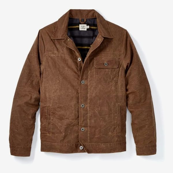 Flint and Tinder Men’s Flannel-Lined Waxed Trucker Jacket