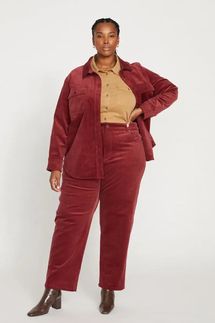 Universal Standard Cassidy High Rise Straight Corduroy Pants - Rioja